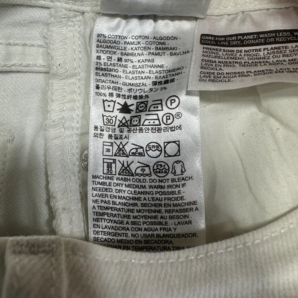 Levis 712 Slim Jeans Womens 25 White Cotton Stretch Pockets Tapered Leg - Picture 6 of 9